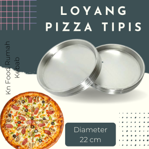 Loyang pizza ALUMINIUM - CETAKAN PIZZA 22 CM tipis
