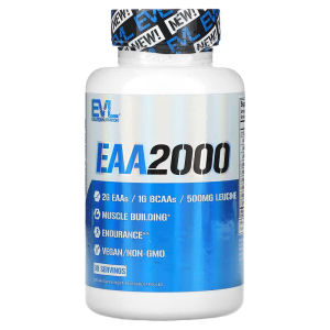 EVLution Nutrition EAA 2000 90 Veggie Capsules for Muscle Building Endurance by Muscle Up