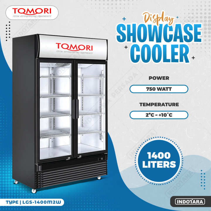 Tomori Display 2 Pintu / Showcase Cooler 1400 Liter - Black | Lazada