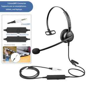 Beien B15 Single Ear Call Center Headphones with Microphone Clear Sound Quality for Office and Learning USB/Type-C/3.5mm/RJ9 Interface