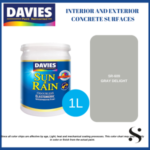 Davies Sun and Rain Elastomeric Grays and Blacks For interior and exterior concrete surfaces 1Liter