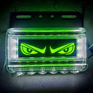 BunMo 24V Devil Eyes Truck Trailer Side Marker Light LED Waterproof Super Bright With turn signal