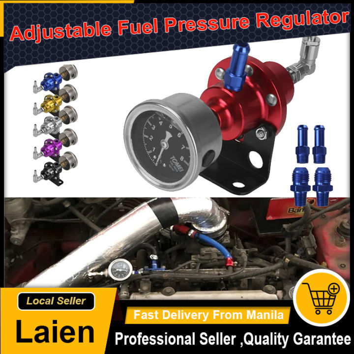 Adjustable Fuel Pressure Regulator with Gauge Kit 7 Colors Aluminum ...