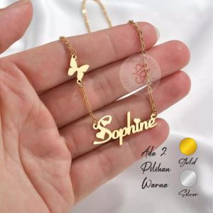 Kalung Nama - Zedd Jewelry: Warna Silver dan Emas Tahan Lama Anti Karat - Cantik Berkualitas Cocok Untuk Kado Hadiah - Sophine Necklace: Titanium 18K Gold Plated - COD Bayar Di Tempat