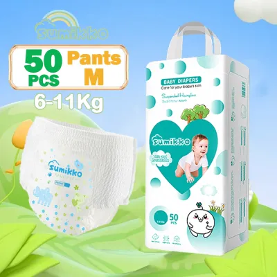 Sumikko 50 PCS diaper for Baby Unisex Ultra thin and dry Breathable diapers Pull-up Pants &&