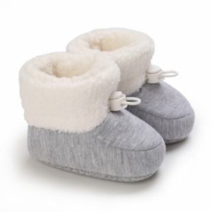 FWFHTP Đế mềm Giày bốt đi tuyết cho trẻ sơ sinh Lớp lót mềm mại Đế chống trượt Giày tập đi cho bé Thoải mái Bông lông xù Giày tập đi cho trẻ biết đi