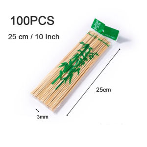 【BUY 1 TAKE 1】100 Pcs Bamboo Sticks 6/8/10/12 Inch  Wooden Barbecue Skewers Sticks for BBQ Kebabs Fruit Meat