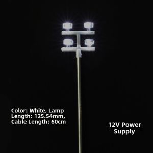 UTOPUS 3V 12V Miniature Simulation Street Tower Lights White Light/warm Light 125.54mm Building Model Layout Lamppost Playground Stadium Overhead Lights Train Railway Scene