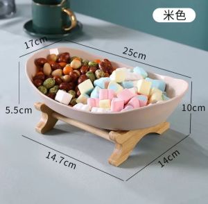 Specool® Multi-layer Storage Fruit Tray / Plate Snack Tray Home Desktop Fruit Tray Wooden Stand