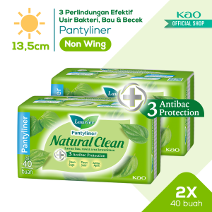 [Paket isi 2] Laurier Natural Clean Pantyliner Daun Sirih Anti Bakteri isi 40 Pads