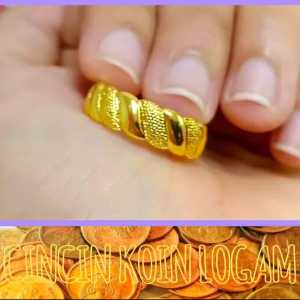 CINCIN PULIR GOLD TERBUAT DARI BAHAN KOIN LOGAM 1991 ANTI KARAT DAN LUNTUR