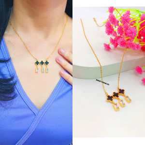 KALUNG TITANIUM DAUN PUTIH JURAI  ANTI KARAT & ANTI LUNTUR