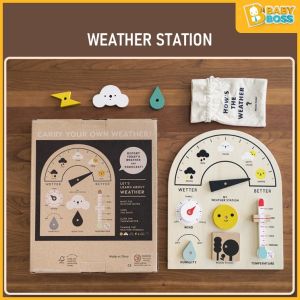 BabyBoss Wooden Magnetic Calendar Climate Weather Montessori Learning Material For Toddler Iklim Kalender Magnet Kayu