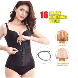 DISERVSTORE Bengkung Diamond Ala Sajat 16 Tulang With Belt Korset Bengkung Bersalin 2 Lapis Pelangsing | Corset Girdle annette Bekung / Bekong Kempis Perut Perempuan Waist Trainer Belt  Bersalin Super Slim Body Shaper Waist Girdle Waist Trainer Waist Trim