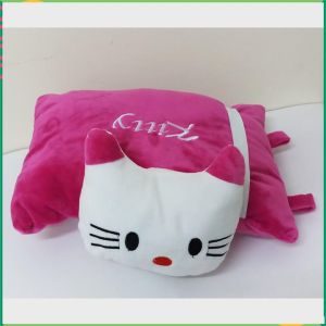 gối đi xe máy cho bé vải nhung nỉ đầu hình con thú 38x30cm vtb109