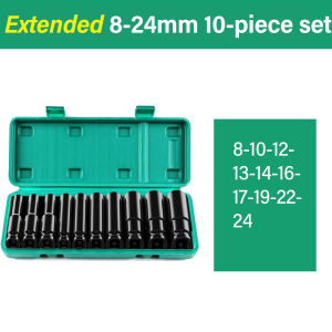 Impact Wrench Socket 10/15pcs Set (8mm-32mm) 1/2 Electric Power Tool Hex Socket Set Metric socket set with Box Set impact wrench adapter Socket Wrench Set