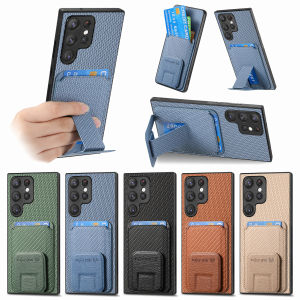 Foldable Kickstand Cards Solt Wallet Case For Samsung Galaxy S24 Ultra S23 S22 Plus S21 FE A14 A24 A34 A54 A15 A05 A55 A35 Bag