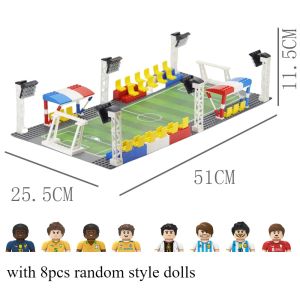 MOC Soccer Field Scene Building Blocks Kit withDoll Baseplate Sports Ground Puzzle Assmbly Small Particle Compatible Leduo2026