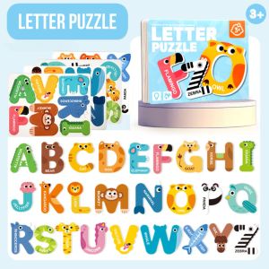 Magnetic Letter and Number Puzzle Ages 3+ Educational Animal Print Gift For Kids by WISHLAND