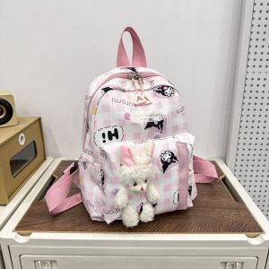 LEIFNYDI Cinnamoroll กระเป๋าเป้สะพายหลัง Kuromi น้ำหนักเบามาก จุได้มาก กระเป๋าสะพายลายการ์ตูน หวานหวานแหววว กันน้ำกันน้ำได้ กระเป๋านักเรียน My Melody สำหรับเด็กๆ