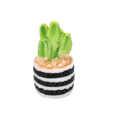 【On Sale】4Pcs Cactus Resin Figurines Cactus Miniatures Micro Ornaments Micro Landscape Flower Figurine Mini Sculpture