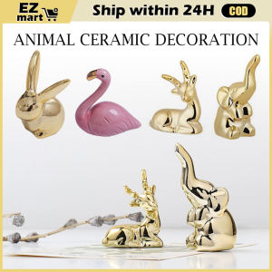【Fast Shipping】 Ceramic Animal Storage Miniature Figurine Small Animal Rabbit Ornaments Crafts Home Wedding Decoration Spices Candy Tank Container Coffee Jewelry Kitche Table Desk Decor Accessories ZJJ-Ceramic-Animal