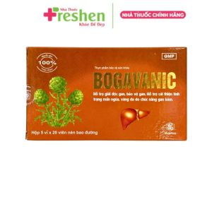 Bogavanic Hỗ trợ gan độc bảo vệ gan ngăn ngừa bệnh gan cải thiện tình trạng mệt mỏi vàng da do chức năng gan kém THAIBIPHAR 5×20viên bao đường
