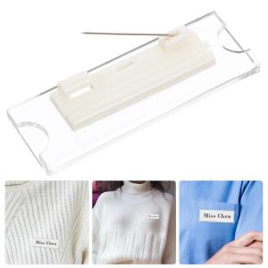 10Pcs Transparent Magnetic Acrylic Nameplate / Name Badge / NameTags School Restaurant Work etc PIN/Magnetic
