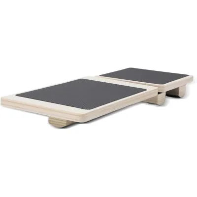 Solid Wood Inclined Stretching Board Foot Calf Ankle Stretch Slant Board Pedal Natural Log Color Non-Slip Foot Rest for Home Fitness Plantar Fasciitis Relief