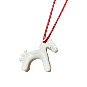 Playful 3D Horse Drop Necklace Copper Glossy Enamel Pendant Neckchain Versatile Layering Piece For Women Teens