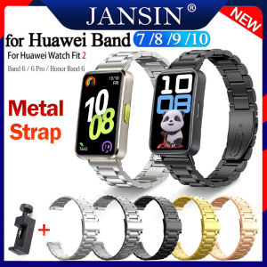 สาย For Huawei Band 10 9 8 7 6 Pro สายนาฬิกาสแตนเลส Quick Release For Huawei Watch Fit 2 /Fit new /Watch Fit วงดนตรีทดแทน Wrist Strap Metal Bracelet smart band