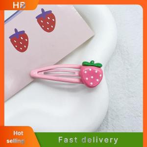 HB 2 Pcs Cute Sweet Strawberry Hairpin Lovely Pink Hair Clips Girls Bangs Clips BB Snap Clip Hair Accessories