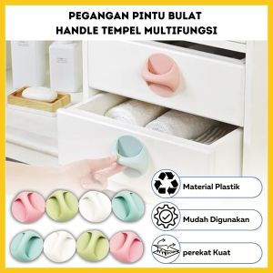 Pegangan Pintu Bulat Tempelan Gagang Untuk Pintu Kamar Mandi Laci Lemari Pakaian Serbaguna - GP Mall