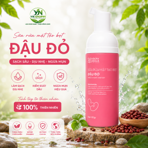 Sữa Rửa Mặt Tạo Bọt Đậu Đỏ Cỏ Cây Hoa Lá 150gram - Làm sạch dịu nhẹ ngăn ngừa mụn an toàn cho mẹ bầu