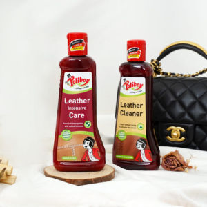 Poliboy Leather Cleaner + Intensive Care Lotion Set  Sofa Bag Wallet Stain Remover Protector