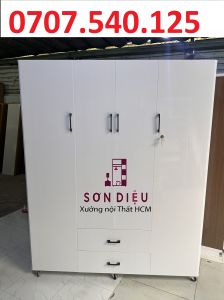 Tủ nhựa đài loan đựng quần áo có bánh xe 4 cánh 1m8x1m45x47cm