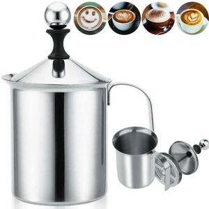 Sữa Frother-400ml 304 đôi bằng thép không gỉ lưới kem sữa Frother cà phê bọt Latte