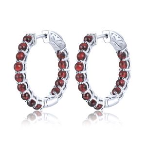Lohaspie Jewelry Genuine Opal Stone Earring Silver 925 Original Sale Natural Opal Sterling Silver Clip Earring 2.3 Carats Cabochon Cut Colorful Opal Classic Design Womens Earring Christmas