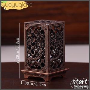 【Guoyuqiche】🔥🔥🔥 กระถางธูปอัลลอยทรงสี่เหลี่ยมทรงกระบอกแนวตั้งธูปหอมในร่มเครื่องประดับบ้านหัวเผาแบบจีน