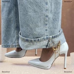 [COD] Beaution Creative Beaded Heart Shaped Tassel Metal Brooches Adjusting The Pant Legs Belt Safety Pin Versatile Clothing Decor