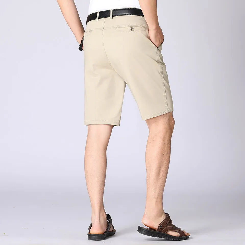 Plus Size 29 42 Men Shorts Summer Fashion Casual Formal Business Bermuda Cotton Middle Age Father Short Pants Khaki Beige Black Blue Lazada PH