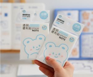 Transparent Clear Sticky Notes 50 Sheets Durable Desk Memo Flags for Organizing and Note-taking
