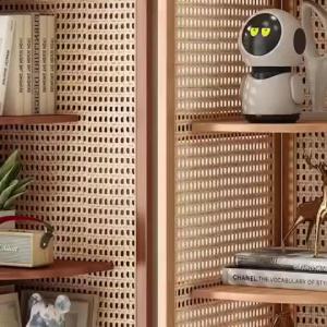 Vintage Solid Wood Rattan Corner Shelf Floor Cabinet Bedroom Living Room Corner Triangle Sofa Bookshelf Storage Rack