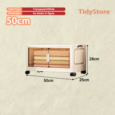 【TidyStore】 Home Foldable Storage Cabinet Storage Box Wardrobe Organizer (1-5 Layers) 2 Doors Multipurpose Foldable Stackable Storage Cabinet Box With Roll