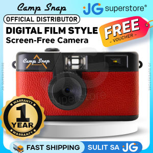 Camp Snap V105 Crimson Red Digital Film Style Screen Free Digital Camera Point & Shoot 8MP Sensor Rechargeable Battery 500 Max Shots per Single Charge Internal 4GB MicroSD Card Slot with Max 2000 Shots and LED Flash Controls for Photography
