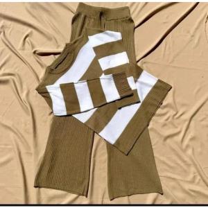 setelan rajut salur one set kulot