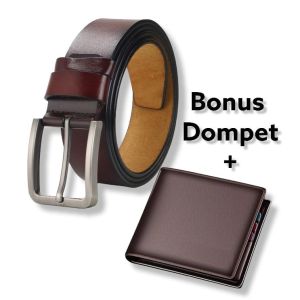 CLOUDSID Free DOMPET! Ikat Pinggang Pria Bahan Kulit 120Cm Gesper Pria Casual Terbaru Men Belt Elegant