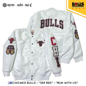 Varsity Basketball Jacket Chicago Bulls  Full Embroidery