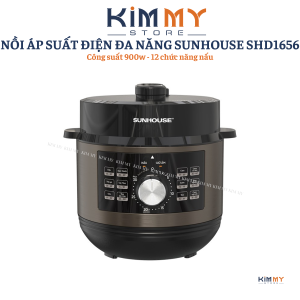 NỒI ÁP SUẤT ĐIỆN ĐA NĂNG SUNHOUSE SHD1656 - Dung tích 6 lít - 12 chức năng trong 1 - Hàng chính hãng bảo hành 1 năm