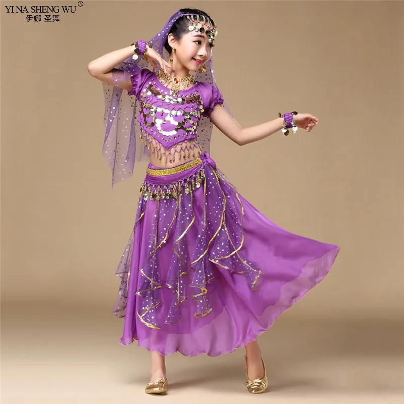 Kids Belly Dance Costumes Set Oriental Dance Girls Belly Dancing India  Belly Dance Clothes Child Kids Indian Bellydance Costumes